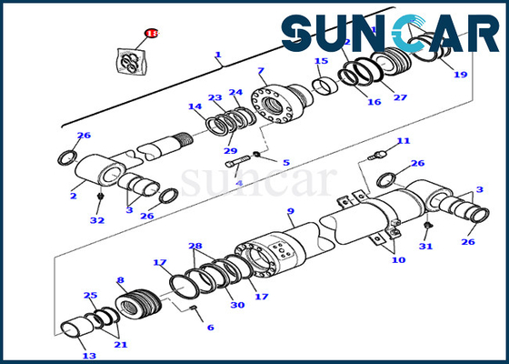 comprar Equipo de aislamiento 707-99-37710 7079937710 piezas de Kit Fits For PC75R-2 PW75R-2 KOMATSU del servicio del cilindro del auge online manufacture