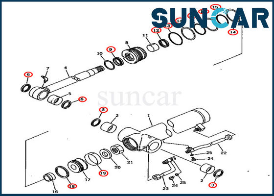 comprar Cilindro 7079836600 del equipo de reparación del sello del brazo 707-98-36600 que sella a Kit Fits Komatsu Excavator PC75UU-2 PC75UU-2E online manufacture