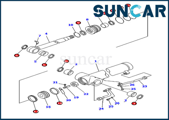 comprar 707-98-36630 7079836630 piezas internas del equipo de Kit Service Kits For Komatsu del sello de aceite del cilindro del brazo PC75UU-3 online manufacture