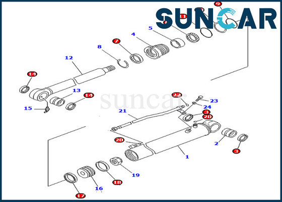 comprar Equipo 707-98-41330 del sello de aceite del oscilación del auge reparación Kit Fits PC78MR-6 PC88MR-6 KOMATSU de 7079841330 cilindros online manufacture