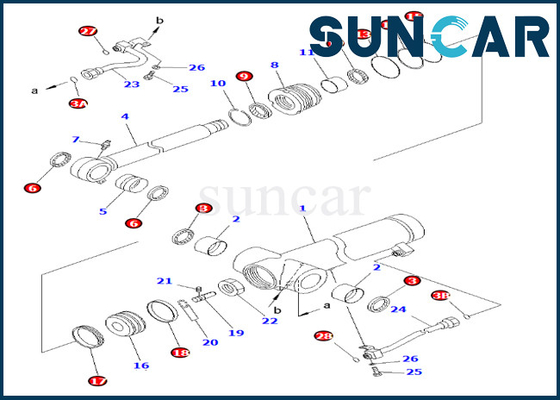 comprar Piezas internas 707-98-36710 sello Kit Hydraulic Cylinder Fits Komatsu PC78UU-6 de la reparación de 7079836710 brazos online manufacture