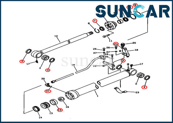 comprar El equipo 20X-63-02030 20X6302030 PC80-3 PC80LC-3 del sello de la reparación del cubo modela el equipo del lacre del cilindro de KOMATSU online manufacture