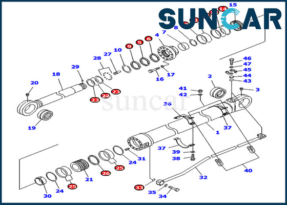 comprar KOMATSU 707-99-76240 7079976240 excavador de Kit For PC800-8 PC800-8R PC800LC-8 del sello del servicio del cilindro del brazo online manufacture