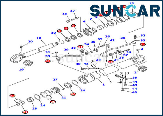 comprar Equipos de reparación del auge PC800-8 PC850-8 707-99-76230 7079976230 equipos del lacre del cilindro de KOMATSU online manufacture
