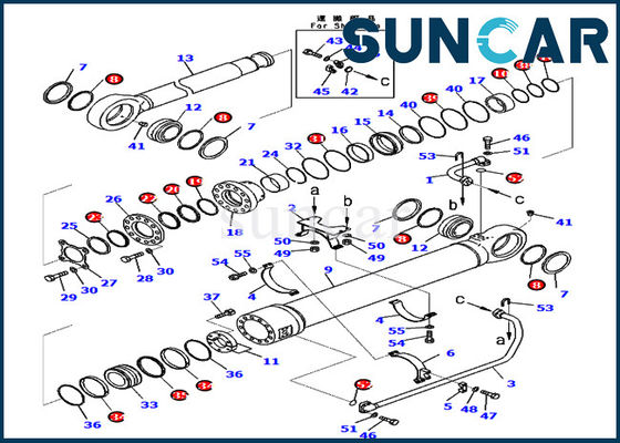 comprar Equipo 721-98-01590 del lacre del cubo sello Kit Hydraulic Cylinder de la reparación de 7219801590 PC800SE-8E0 KOMATSU online manufacture