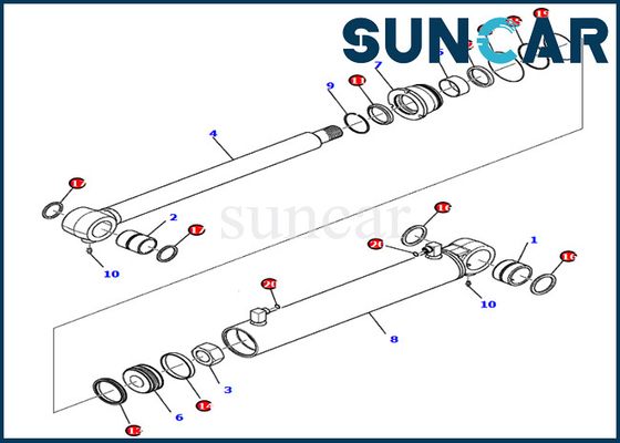 comprar 707-98-28670 servicio Kit Fits Models Excavator PC80MR-3 PC80MR-5 KOMATSU del cilindro de 7079828670 auges online manufacture