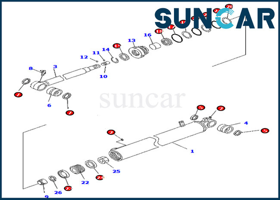 comprar 707-98-41350 sello Kit Fits For Komatsu PC88MR-8 PW98MR-8 de la reparación del cilindro del oscilación de 7079841350 auges online manufacture