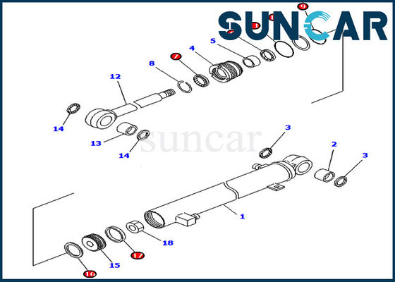 comprar Sello Kit Hydraulic Cylinder For del brazo 707-98-03040 máquina pesada de 7079803040 PC02-1 KOMATSU online manufacture