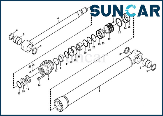 comprar Equipo del sello de la reparación del cilindro hidráulico del equipo EC700B EC750D SUNCARVO.L.VO del lacre del cubo VOE14612140 14612140 online manufacture