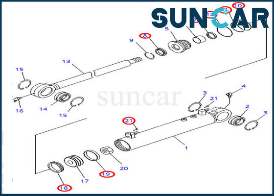 comprar Cilindro hidráulico Kit Angle Seal Kit de D31EX-21 KOMATSU 707-98-22850 7079822850 online manufacture