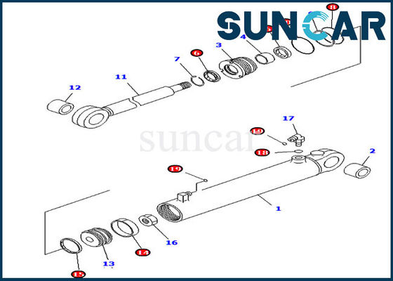 comprar Equipos de la reconstrucción del cilindro hidráulico de D37EX-21 KOMATSU 707-98-24720 online manufacture