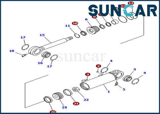 comprar 707-99-24670 dormilón inclinable de Kit Komatsu Service Kits Fits D37EX-21A D31PX-21A del sello del cilindro online manufacture