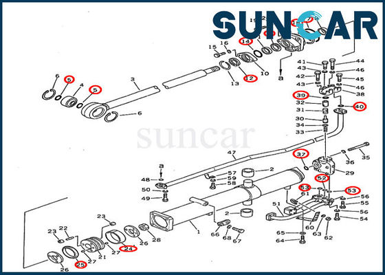comprar D355A-3-5 KOMATSU sella el equipo de reparación del sello del cilindro de la elevación del dormilón de la correa eslabonada 195-63-05120 online manufacture