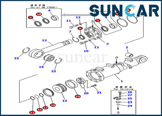 comprar Piezas de D375A-3 KOMATSU 707-98-74410 Kit Hydraulic Cylinder Service Kit de aislamiento inclinable online manufacture