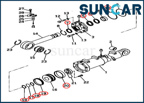 comprar Equipo del servicio de KOMATSU de los equipos del reemplazo del cilindro de la inclinación de cuchilla del dormilón 707-99-74420 de D375A-3D online manufacture