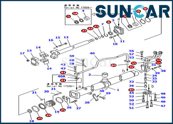 comprar D375A-3 equipo de reparación del cilindro del equipo ISO9001 KOMATSU del lacre de la inclinación de cuchilla de la niveladora 707-98-56620 online manufacture