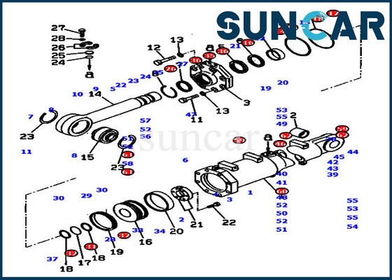 comprar 707-99-56690 equipos del servicio hydráulico del equipo D375A-5D KOMATSU del sello del cilindro de la elevación de la cuchilla online manufacture