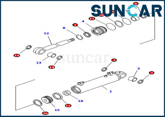 comprar 707-98-32820 piezas internas de Kit For D41A-6 D41E-6 Koamtsu del sello de la reparación del cilindro de la elevación de la cuchilla online manufacture