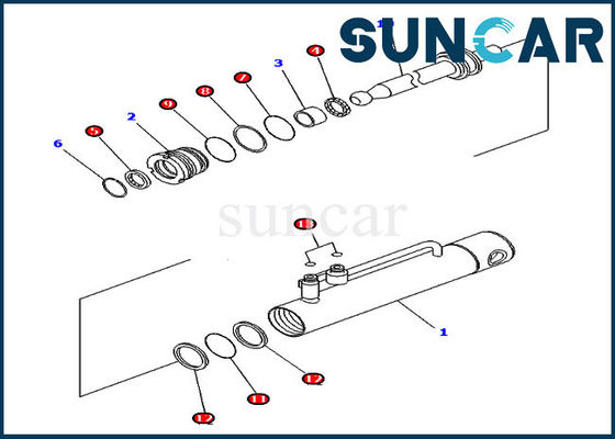 comprar 707-98-11350 sello Kit Fits Komatsu D375A-6 D475A-5 del cilindro hidráulico del tirador del Pin online manufacture