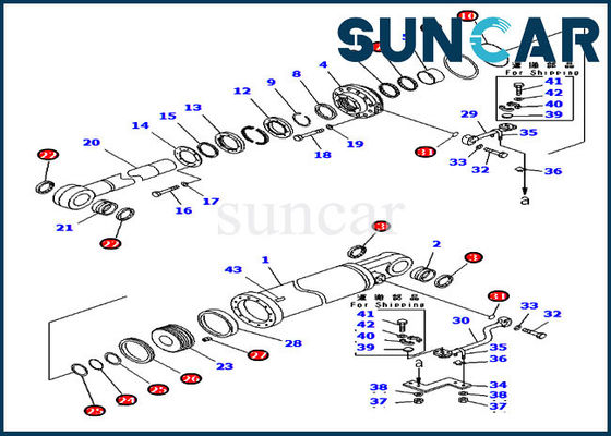 comprar 707-99-75530 equipos del sello de la reparación del cilindro de la elevación del destripador para la niveladora de D475A-5 KOMATSU online manufacture
