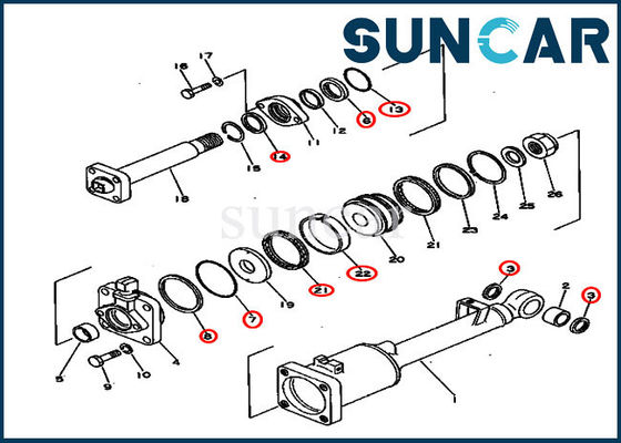 comprar Equipos de reparación inclinables del cilindro del equipo 131-63-05050 hidráulico del sello para KOMATSU D50A-16 D50P-16 online manufacture