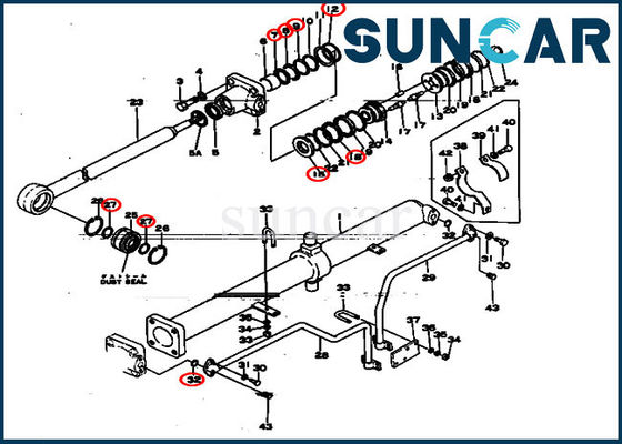 comprar Equipos de reparación del sello del cilindro del lacre 130-63-05070 de la maquinaria para la niveladora KOMATSU D50P-15 online manufacture