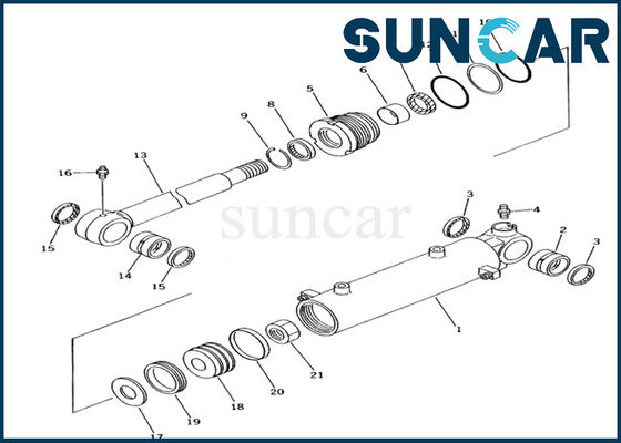 comprar Equipos del servicio del cilindro del equipo 707-98-12700 del sello de Blade Lift Cylinder del excavador de KOMATSU PC10-7 online manufacture