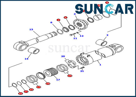 comprar 707-99-96200 reparación Kit For Komatsu Wheel Loader WA800-3 WA900-3 del sello del cilindro de la descarga online manufacture