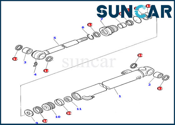 comprar 878000389 equipo interno del sello de la reparación del cilindro del cubo del excavador PC10-7 de KOMATSU de la junta del lacre de aceite online manufacture