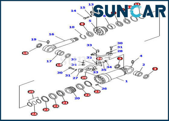 comprar 707-99-44270 equipo interno del servicio del sello de aceite del cilindro del equipo PC128UU PC138US KOMATSU del sello del cilindro de cuchilla online manufacture