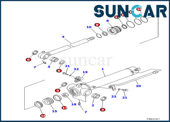 comprar 707-98-22820 excavador Models de Kit Komatsu Service Kit Fits PC20MR-1 PC30UU-3 del sello del cilindro del brazo online manufacture