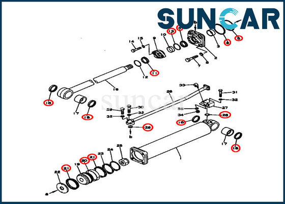 comprar La niveladora parte 131-63-05040 equipos de reparación del equipo D53S-16 KOMATSU del sello del cilindro hidráulico de la elevación online manufacture