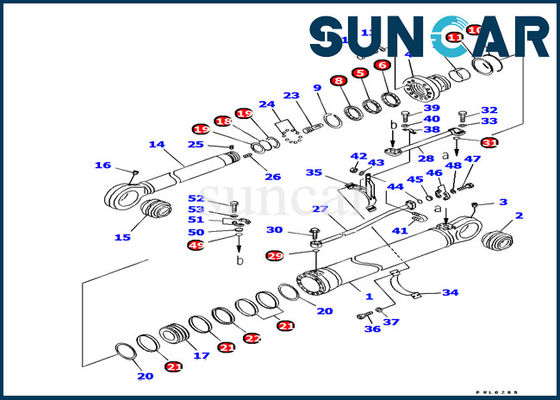 comprar Equipo del servicio del brazo del cilindro hidráulico de los equipos 707-99-69670 del sello de la resistencia de aceite del excavador de PC1250-7 KOMATSU online manufacture