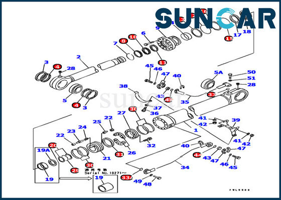 comprar Lleve la resistencia 707-99-77230 piezas internas del excavador del equipo del lacre del cilindro del cubo de KOMATSU PC1000-1 online manufacture