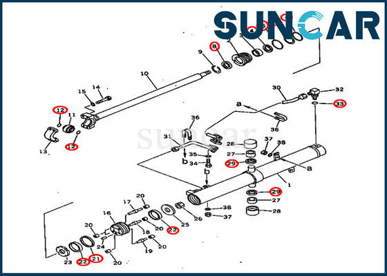 comprar Equipo hidráulico del servicio del cilindro de los equipos D60P-11 D60P-8 del sello de KOMATSU de la elevación de la cuchilla de los sellos 707-98-36440 online manufacture
