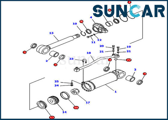 comprar ISO9001 Selas 707-98-52130 piezas de la niveladora del equipo D61E-12 KOMATSU del lacre del cilindro del destripador online manufacture