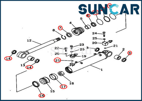 comprar 707-98-40020 ajustes de recorte KOMATSU D65EX-12 de los equipos del sello del dormilón del equipo de reparación del cilindro 7079840020 online manufacture