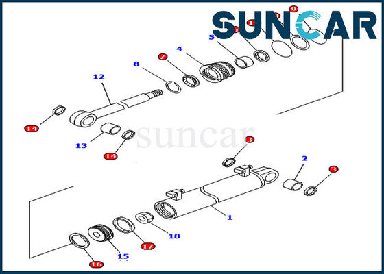 comprar Equipos del reemplazo de KOMATSU del equipo 707-98-34580 del sello del cilindro de la elevación para el dormilón de la inclinación del poder del ángulo del poder online manufacture