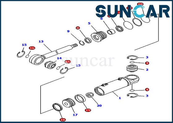 comprar Piezas de reparación hidráulicas de KOMATSU de los sellos del equipo 707-98-43620 del sello del cilindro de la inclinación del dormilón online manufacture