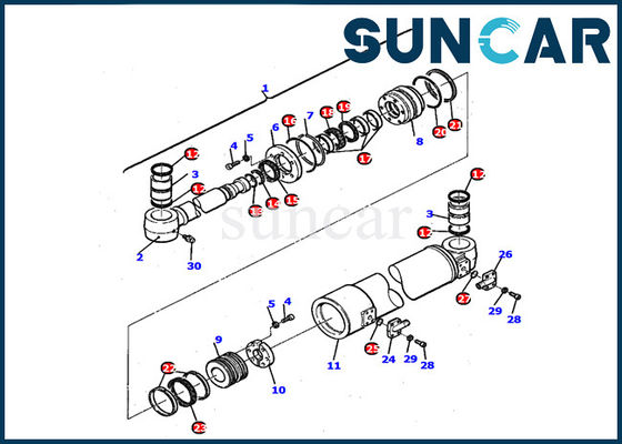 comprar Sello Kit Gasket del cilindro del oscilación del auge de Inner Repair Kit 21D-61-14140 del excavador de PC110R-1 KOMATSU online manufacture