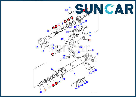 comprar 707-98-77210 equipos de reparación de Kit Oil Seal del servicio del cilindro del cubo del excavador de KOMATSU PC1100-6 online manufacture