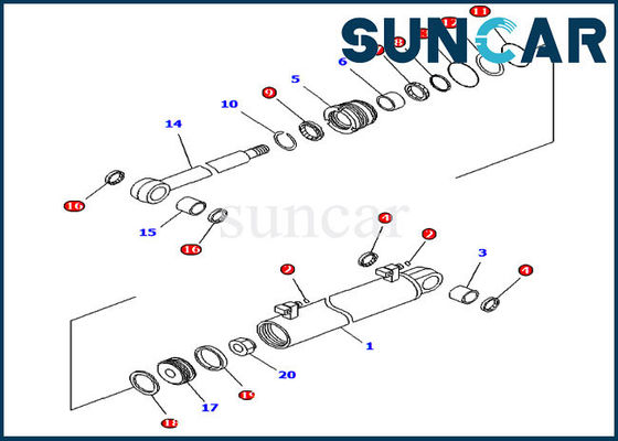 comprar Dormilón KOMATSU de la correa eslabonada 707-99-34630 piezas de recambio del cilindro del equipo D61EX-15EO del sello de la reparación de la elevación online manufacture