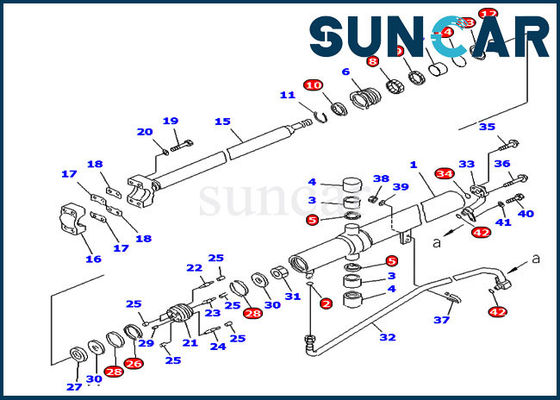 comprar 707-99-25880 modelos de Kit For Trimming Dozer D65EX-15 D65PX-15 de la reparación del sello del cilindro de la elevación online manufacture
