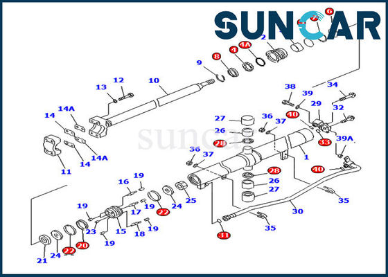 comprar Equipo del lacre del cilindro del equipo D65EX-15 D65PX-15 KOMATSU del sello de la reparación de la elevación de la resistencia de aceite 707-98-28640 online manufacture