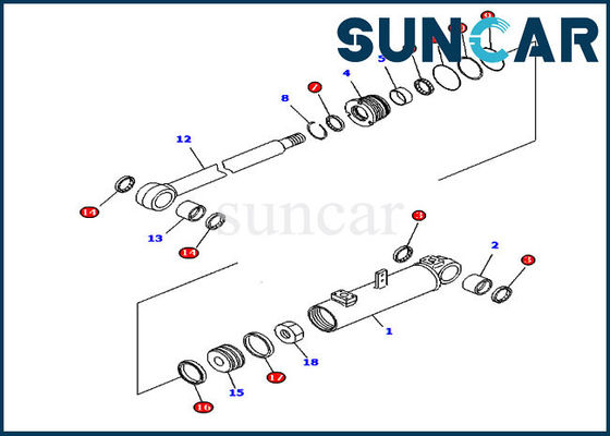 comprar 707-98-43520 equipo de reparación del equipo D85A-21 D85E-21 KOMATSU del sello del reemplazo del cilindro del ajuste de la cuchilla online manufacture