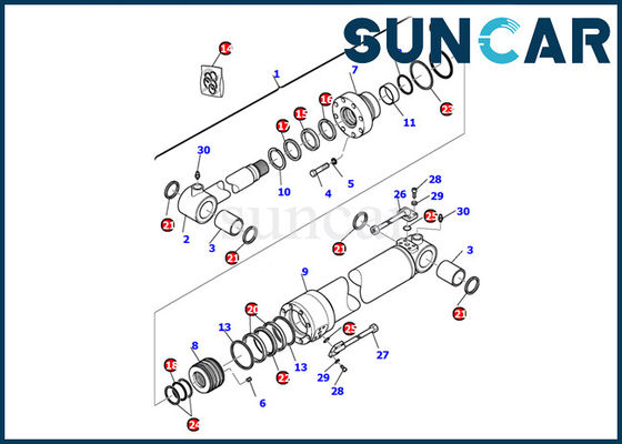 comprar 707-99-27650 equipo interno de la junta de la reparación del equipo PC110R-1 PC95R-2 de Bucket Cylinder Seal del excavador de KOMATSU online manufacture