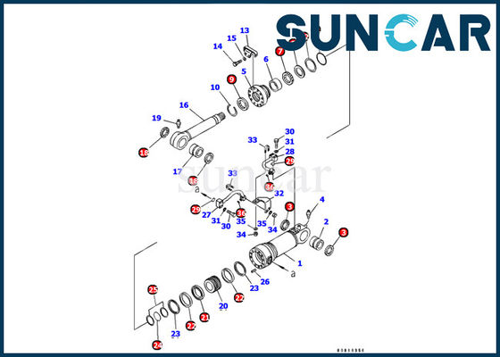 comprar 707-99-44290 servicio Kit Cylinder Repair Seal Kit del cilindro de cuchilla para el excavador de KOMATSU PC128US-2-A online manufacture