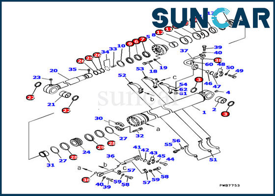 comprar Equipos del sello del cilindro del cubo del equipo 707-99-67290 del servicio de KOMATSU para PC1100-6 el excavador Inner Parts online manufacture