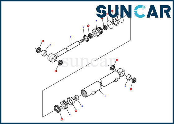 comprar 878000497 equipo interno del lacre de la reparación de Kit Komatsu Excavator PC12R-8 del sello del cilindro del oscilación del auge online manufacture