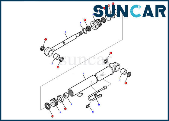 comprar Resistencia de aceite de Inner Repair Parts del excavador de KOMATSU PC12R-8 del equipo 878000498 del sello del cilindro del cubo online manufacture